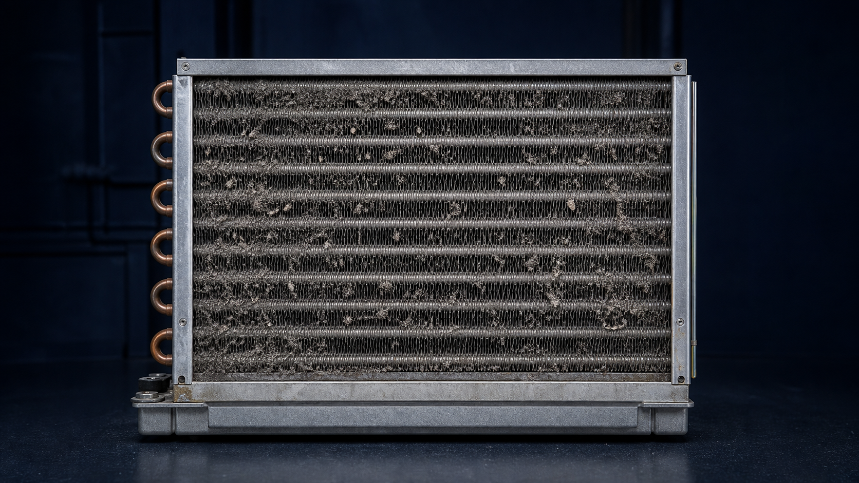 Dirty AC coil before cleaning